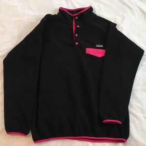 Patagonia Pullover Jacket- Black Pink- Size XL
